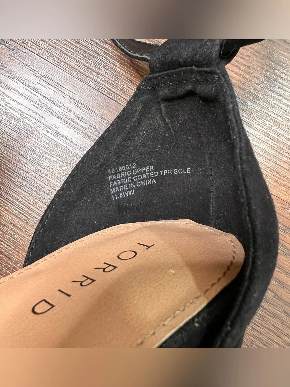 Torrid 4” Platform Tapered Heel in Black Faux Suede with Ankle Strap size 11.5WW